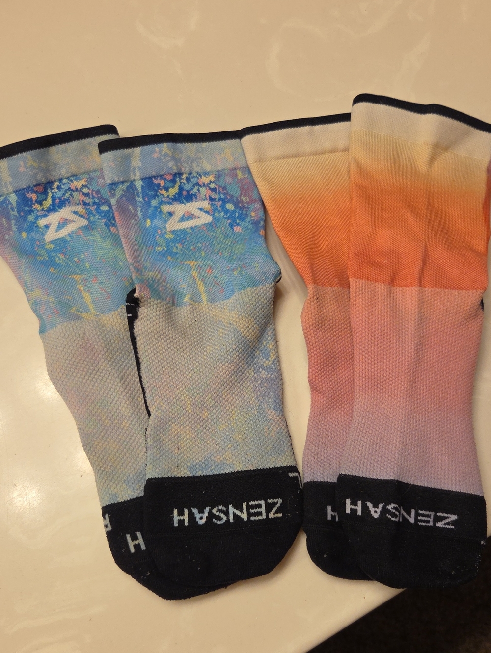 Zensah-Womens Performance Socks - Blue & Orange